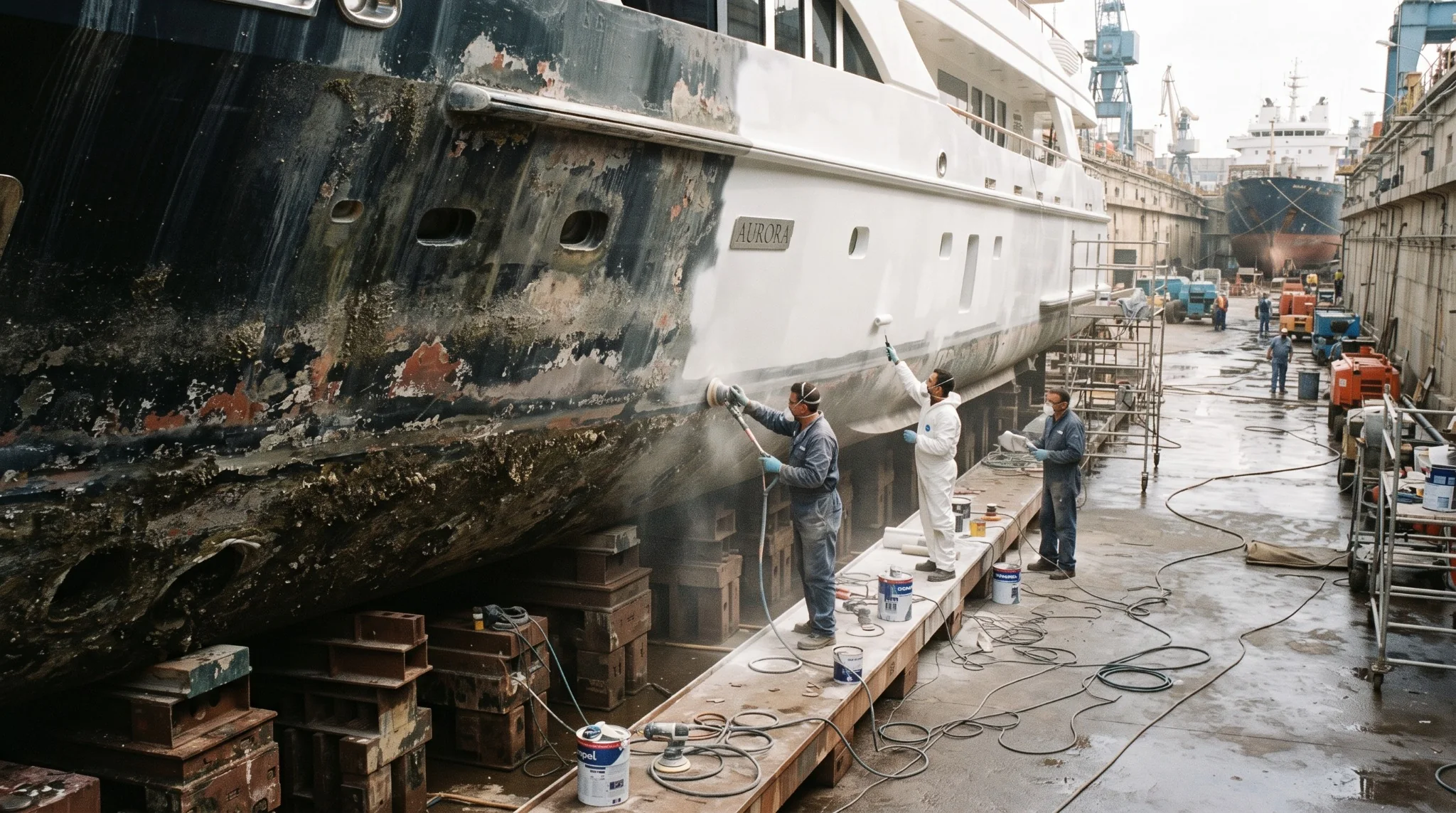 Hull restoration work