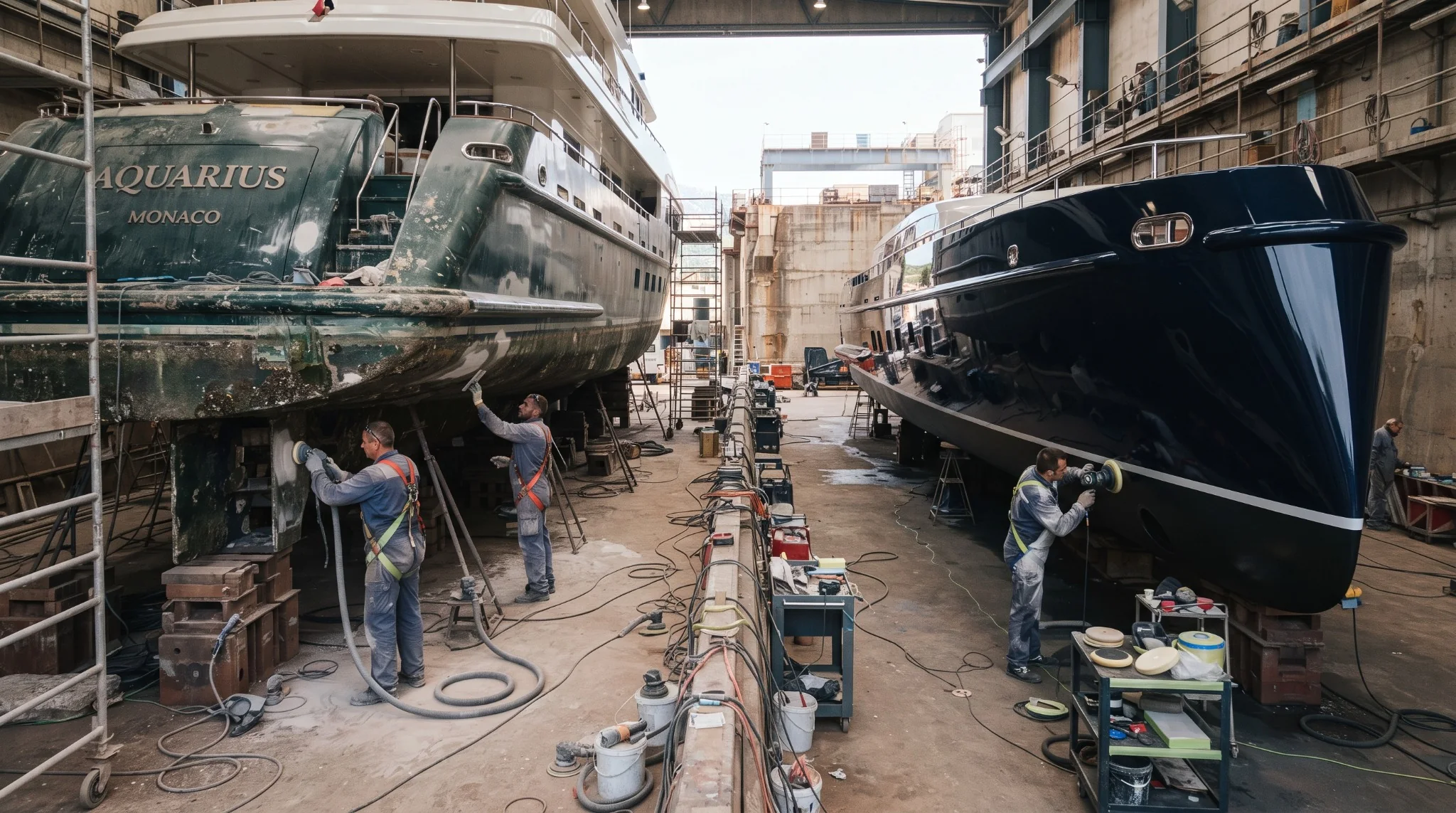 Victory Marine shipyard with yachts under maintenance